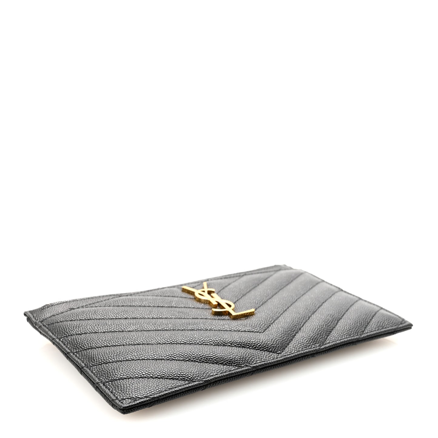 Grain De Poudre Chevron Monogram Bill Pouch Black