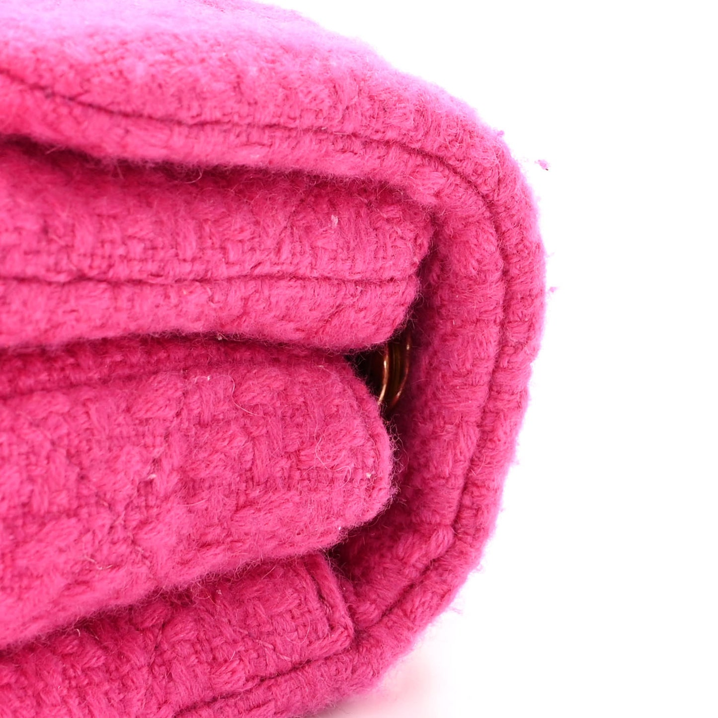 Cashmere Tweed Quilted Mini Bijoux Flap Fuchsia