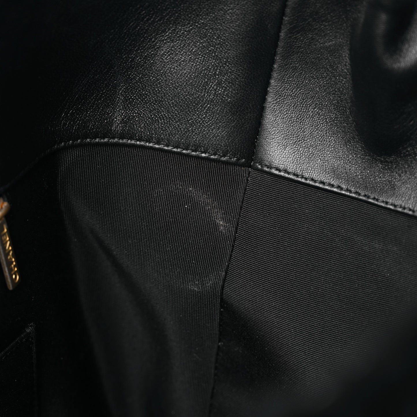 Shearling Tweed Shopper Tote Black