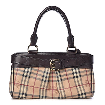 Burberry Haymarket Check Buckle Shoulder Bag Chocolate 1 of 14