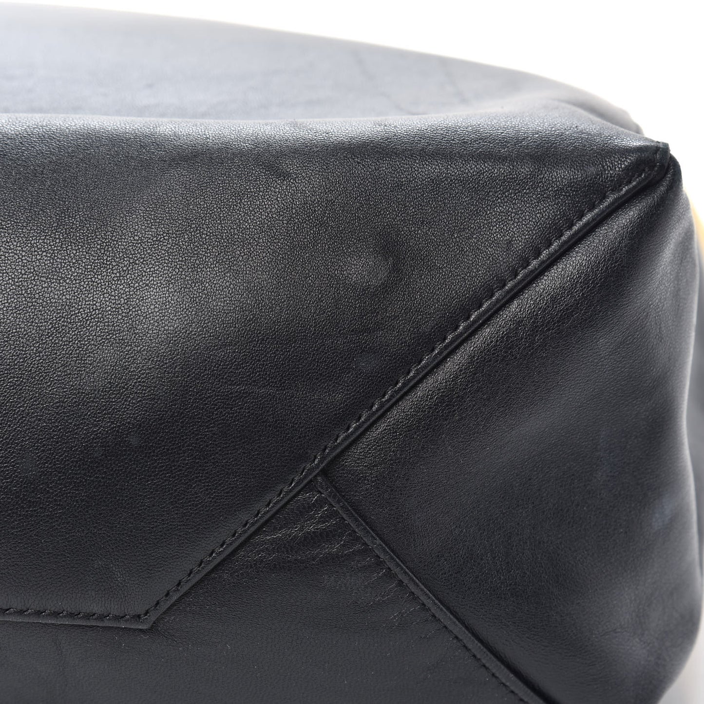 Lambskin Vertical Bi-Color Cabas Black Yellow