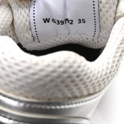 Chanel Fabric Laminated Calfskin Stretch CC Sneakers 35 White Silver 9 of 10