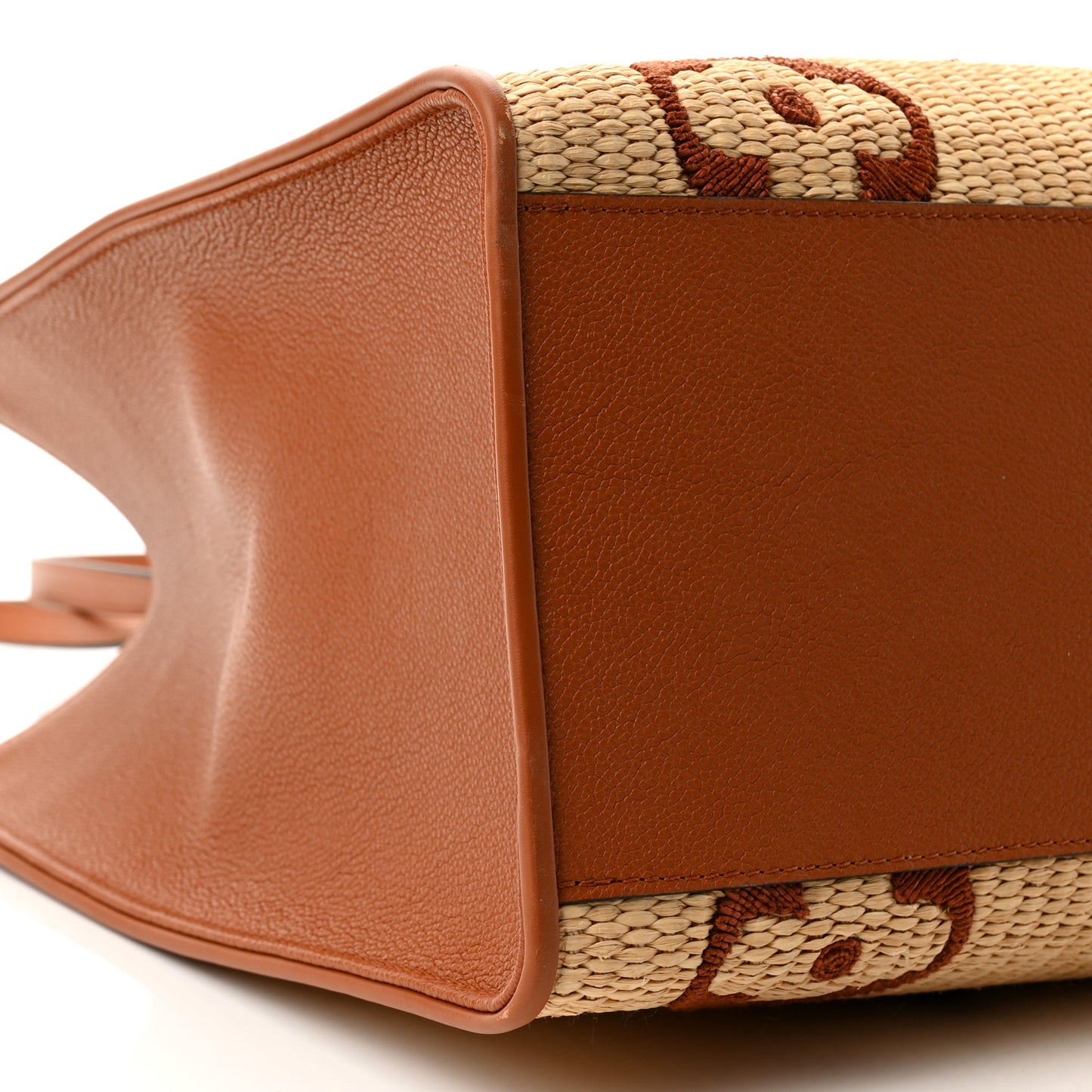 Raffia Calfskin Monogram Giant Onthego GM Tan