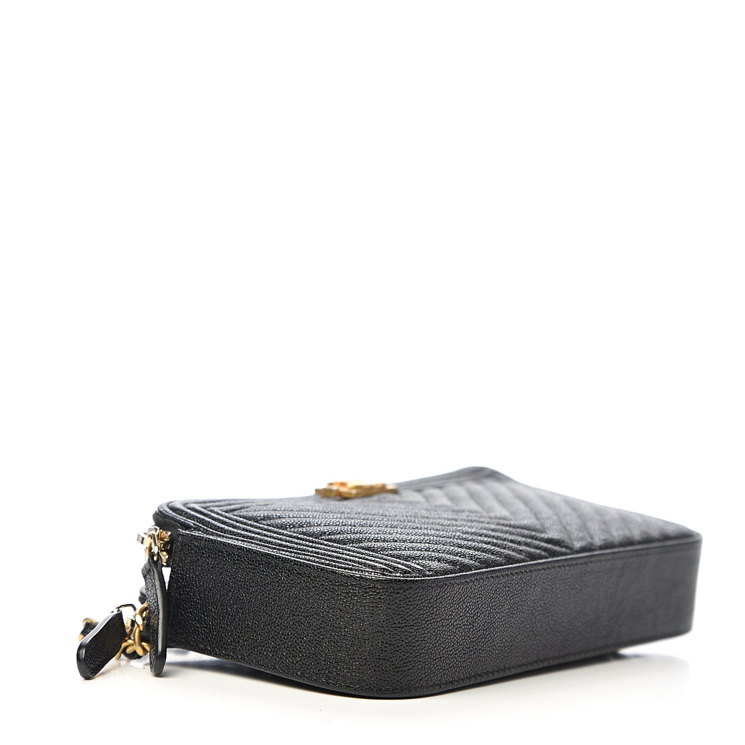 Chanel Caviar Chevron Small Boy Clutch With Chain Black 3 of 10