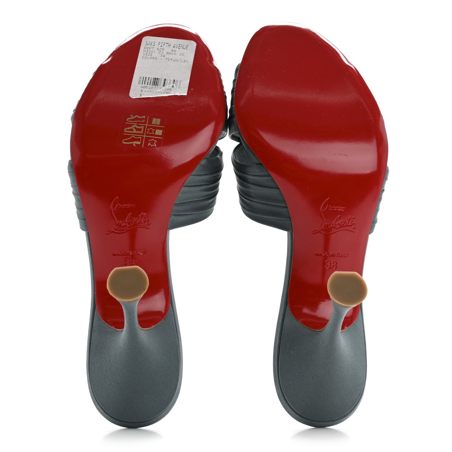 Crepe Satin Nicol Is Back 85 Slide Sandals 38 Titan