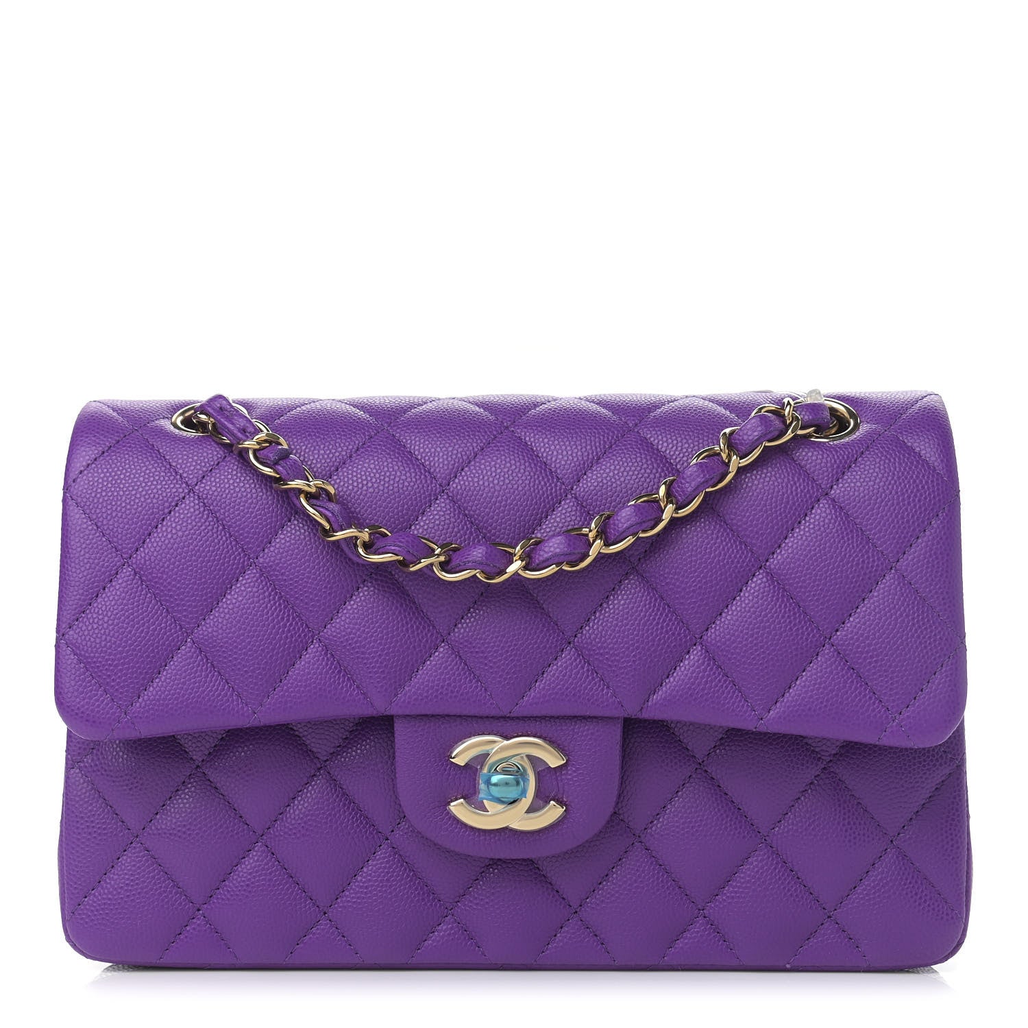 Chanel Caviar Quilted Small Double Flap Dark Purple 1 of 10