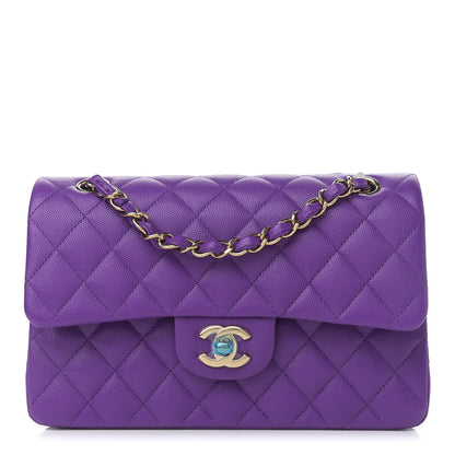 Chanel Caviar Quilted Small Double Flap Dark Purple 1 of 10
