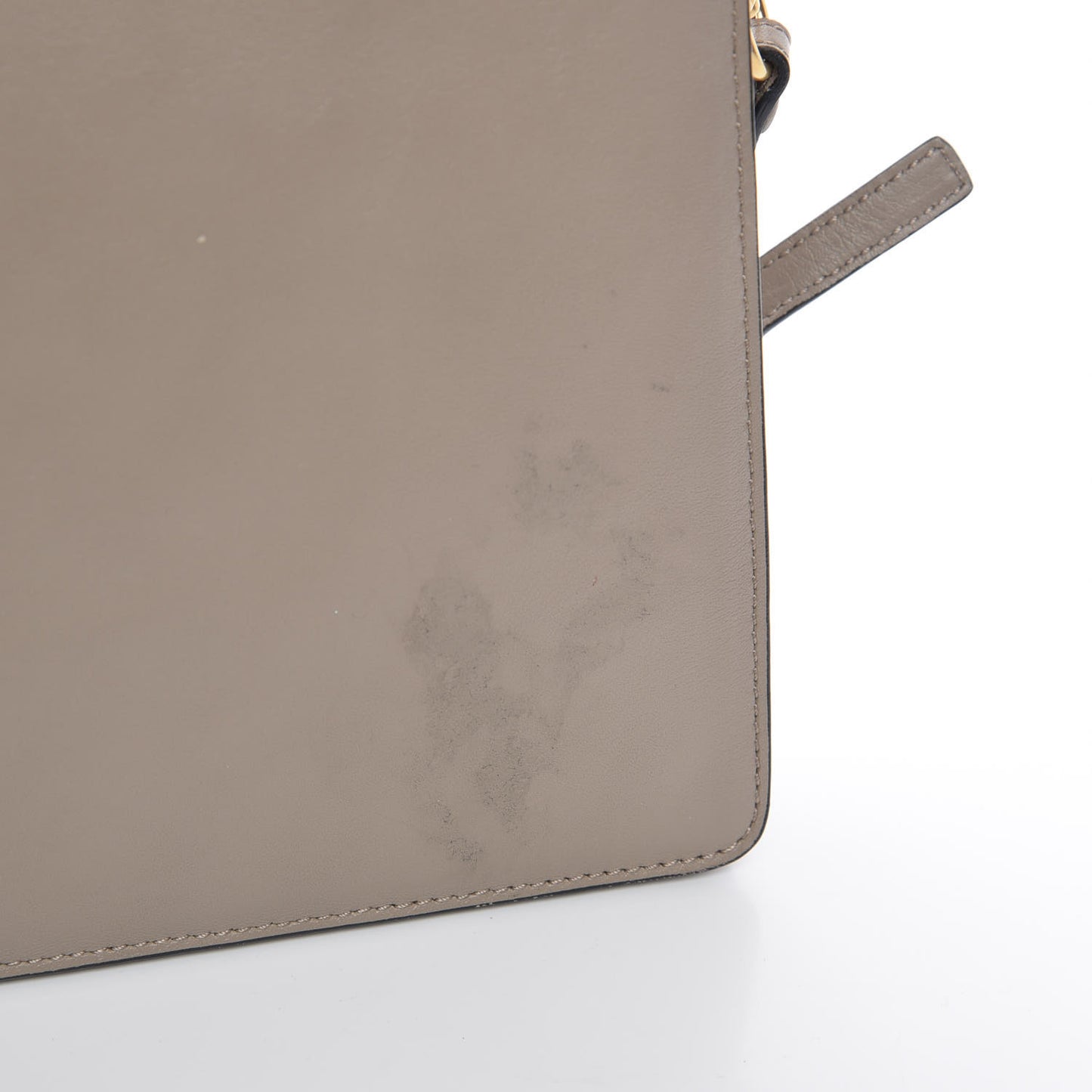 Calfskin Suede Studded Medium Faye Shoulder Bag Motty Grey