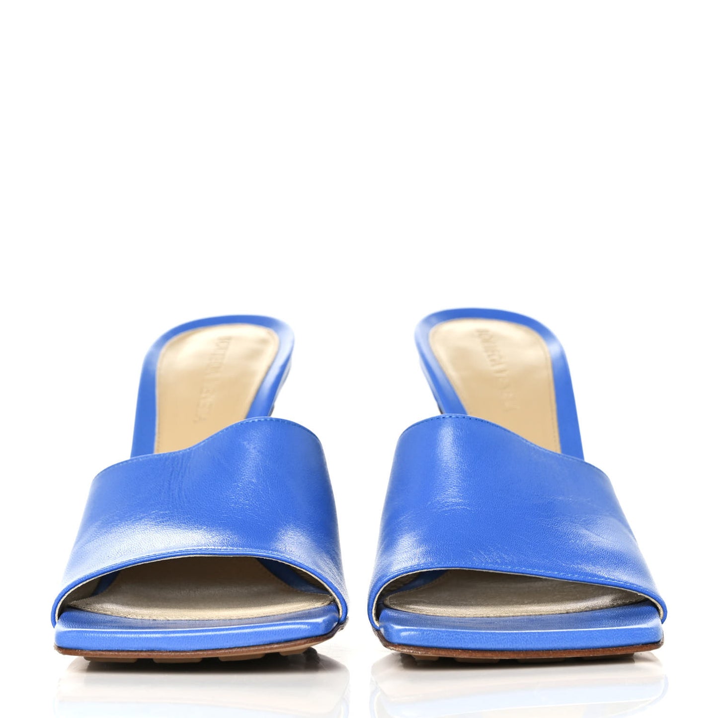 Lambskin Stretch Mule Sandals 38 Aquarium