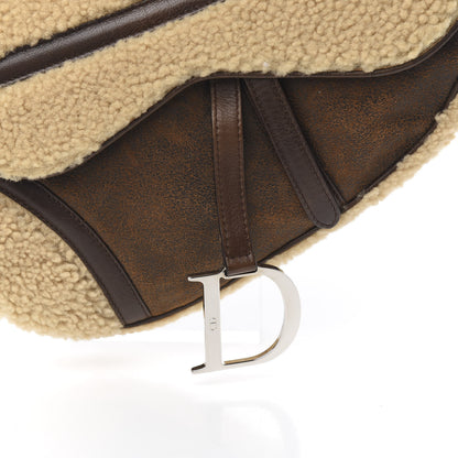 Christian Dior Shearling Flight Saddle Bag Brown 9 of 9