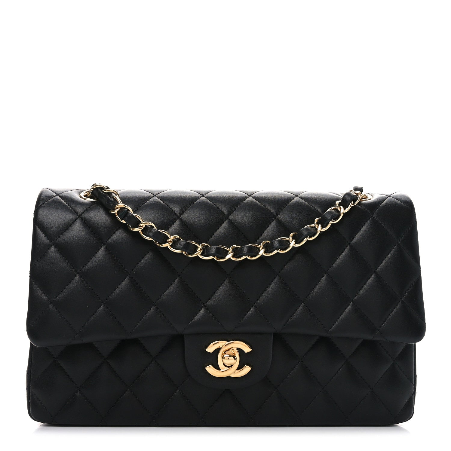Chanel Lambskin Quilted Medium Double Flap Black 1 of 11