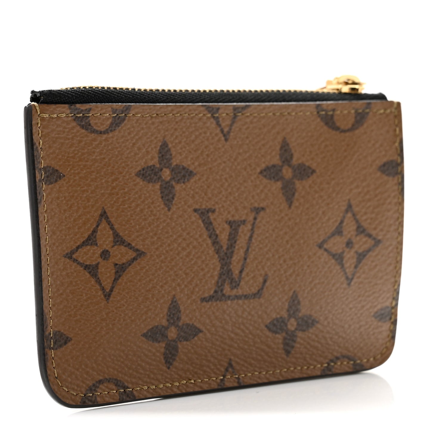 Reverse Monogram Zipped Romy Card Holder