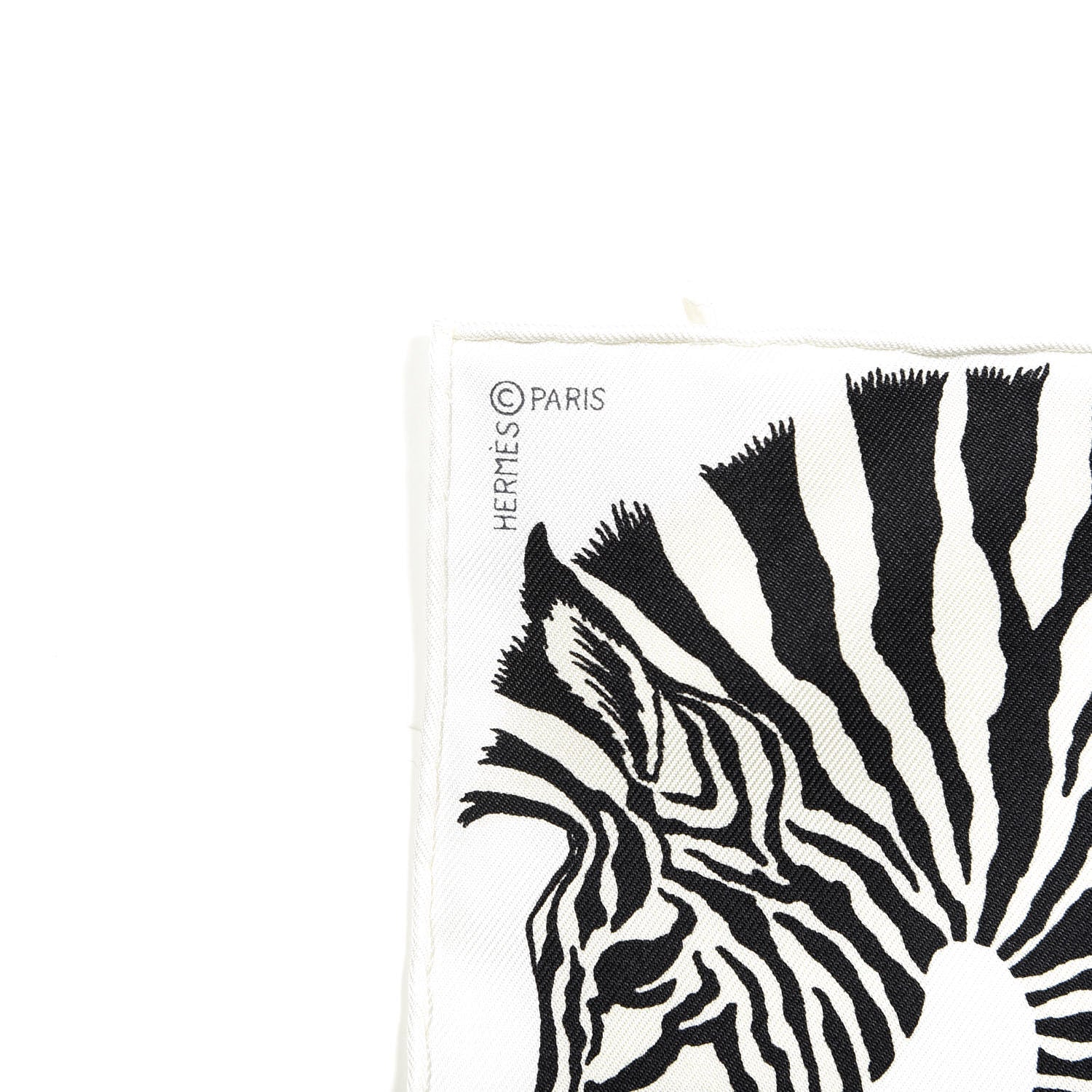 Hermes Silk Zebra Pegasus Nano Scarf 20 Black White 3 of 5
