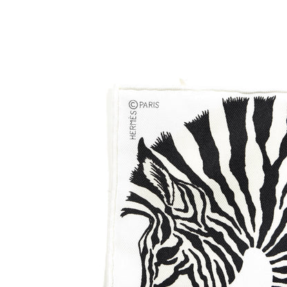 Hermes Silk Zebra Pegasus Nano Scarf 20 Black White 3 of 5