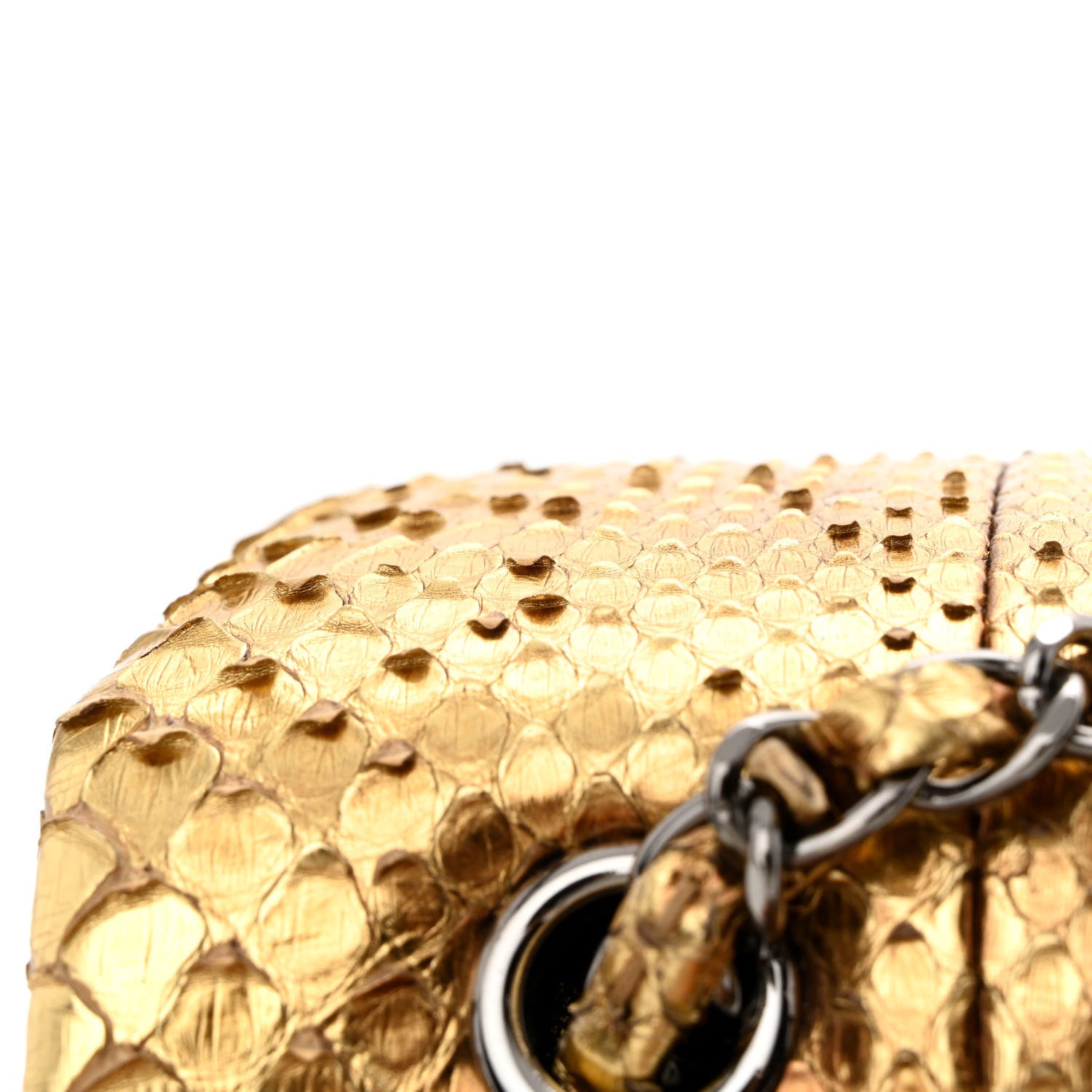 Chanel Metallic Snakeskin Medium Double Flap Gold 12 of 12