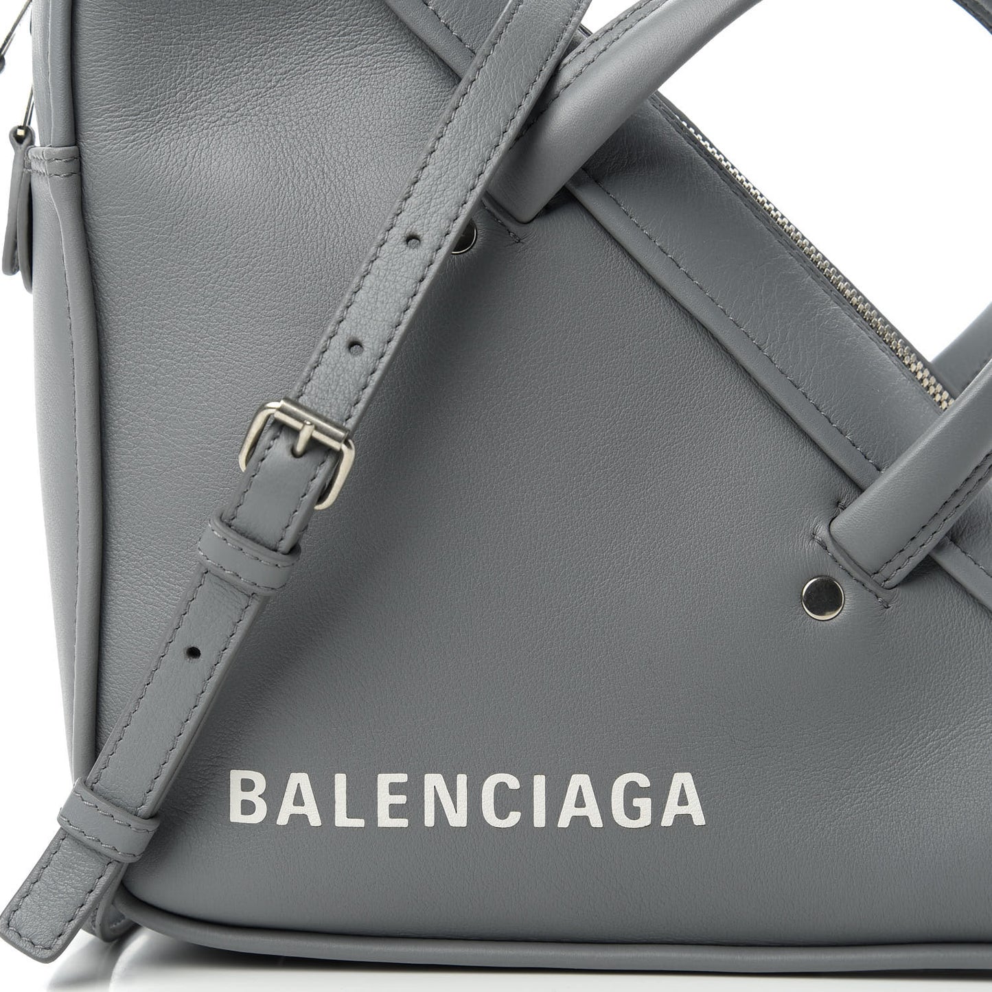 Calfskin S Triangle Duffle Grey