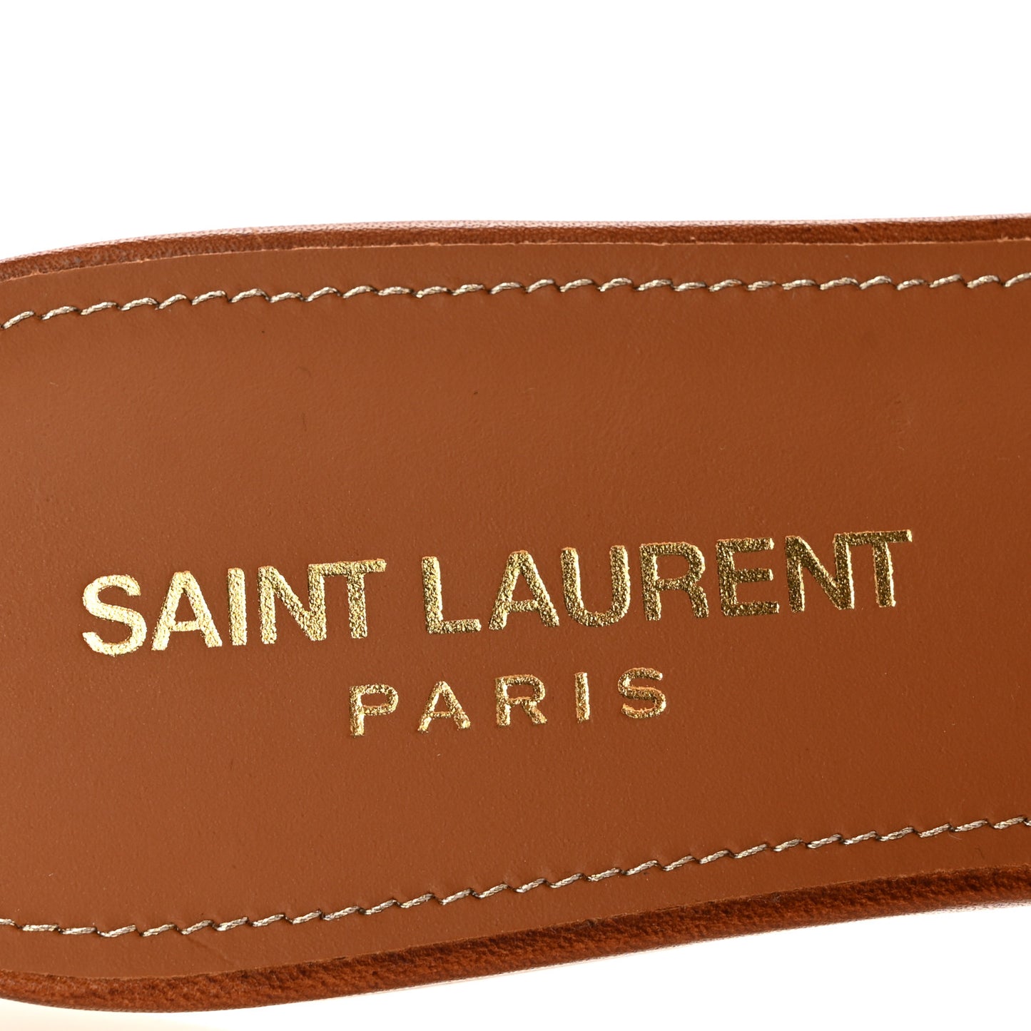 Calfskin Tribute 05 Slide Sandals 36.5 Amber