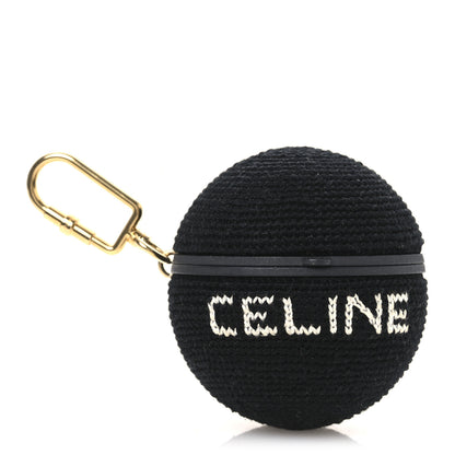 Celine Fabric Crochet Airpods Pro Case Black White 1 of 3