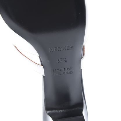 Hermes Goatskin Candy Sandals 37.5 White 6 of 8