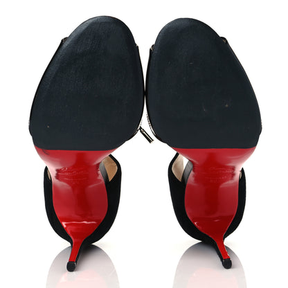 Christian Louboutin Patent Suede Mayerling 100 Sandals 38 Black 6 of 8