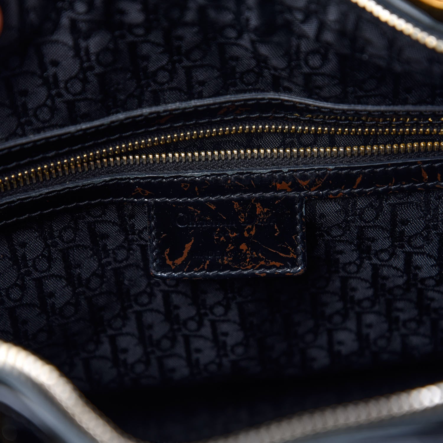 Christian Dior Patent Cannage Large Lady Dior Black 6 of 10