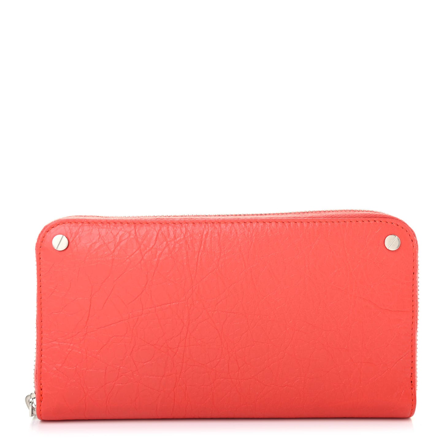 Agneau Arena Nappa Glover Classic Continental Zip Around Wallet Fire Orange