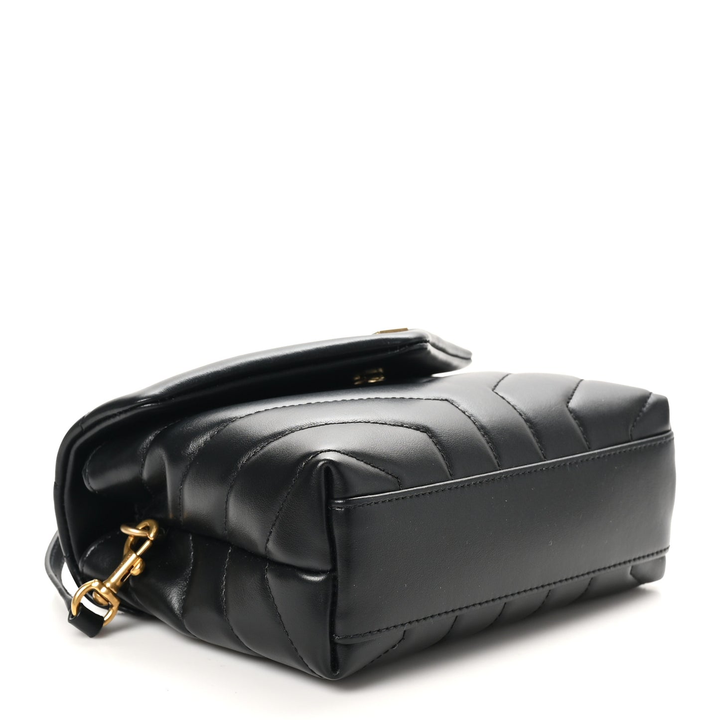 Calfskin Y Quilted Monogram Toy Loulou Crossbody Bag Black