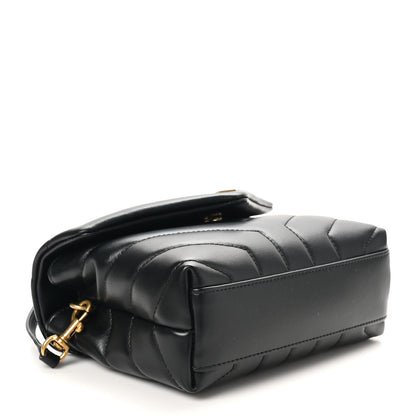 Saint Laurent Calfskin Y Quilted Monogram Toy Loulou Crossbody Bag Black 4 of 10