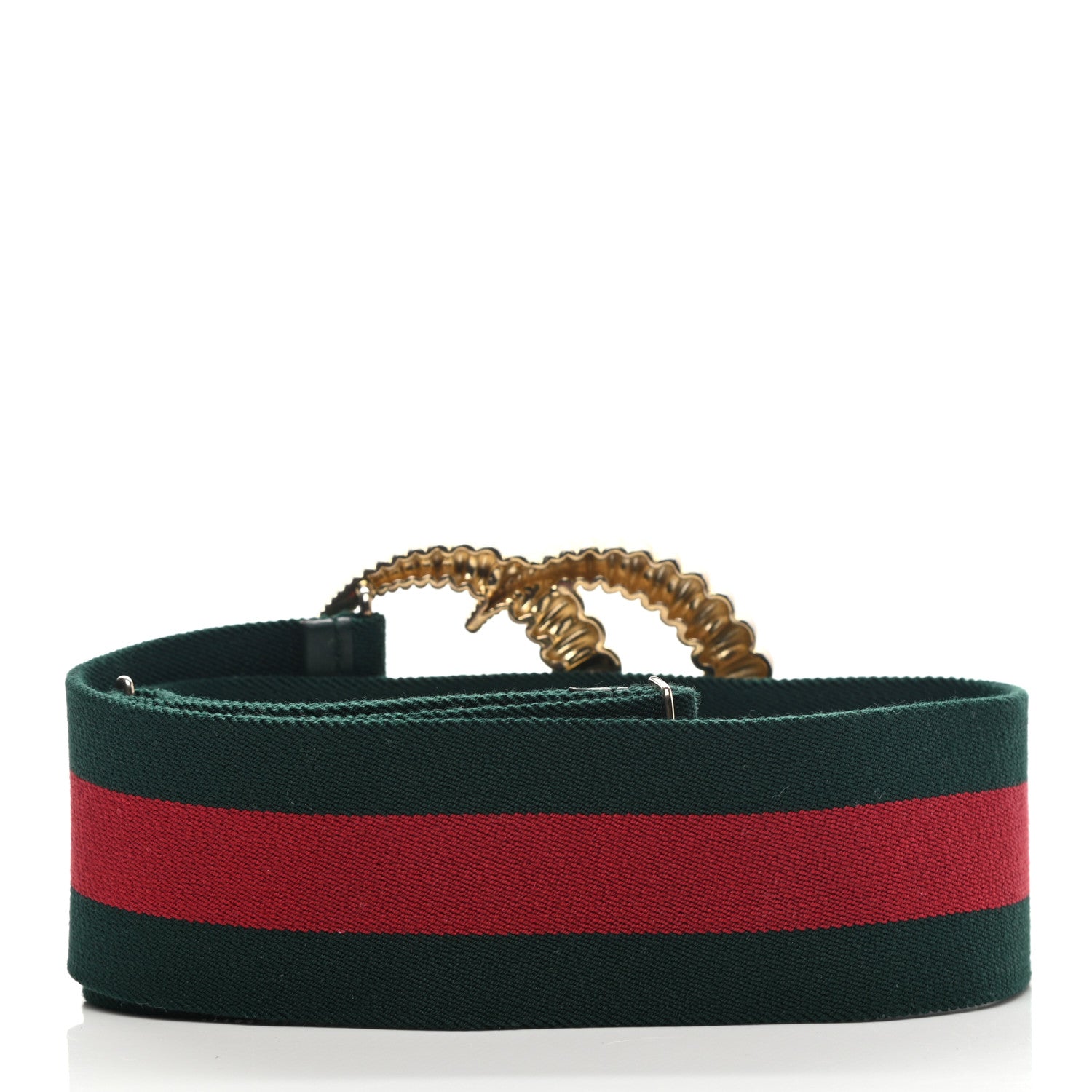 Gucci Canvas Torchon Double G Web Belt 95 38 Verde 2 of 3