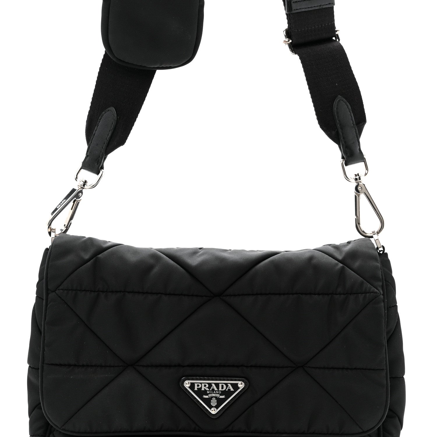 Prada Re-Nylon Quilted Padded Flap Shoulder Bag Black 9 of 14
