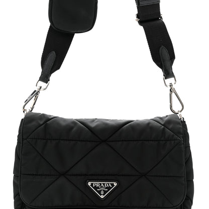 Prada Re-Nylon Quilted Padded Flap Shoulder Bag Black 9 of 14