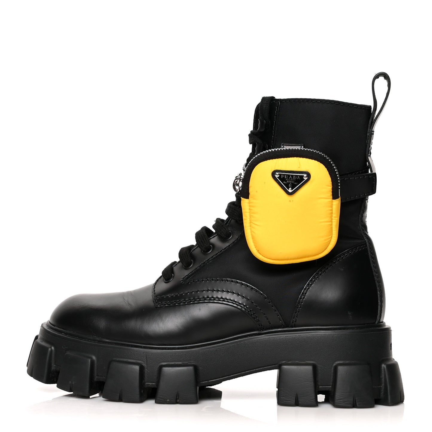 Spazzolato Rois Re-Nylon Metal Triangle Logo Mens Monolith Pouch Pocket 60mm Combat Boots 7.5 Black