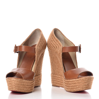 Christian Louboutin Praia 140 Platform Espadrilles 37 Tobacco 5 of 20
