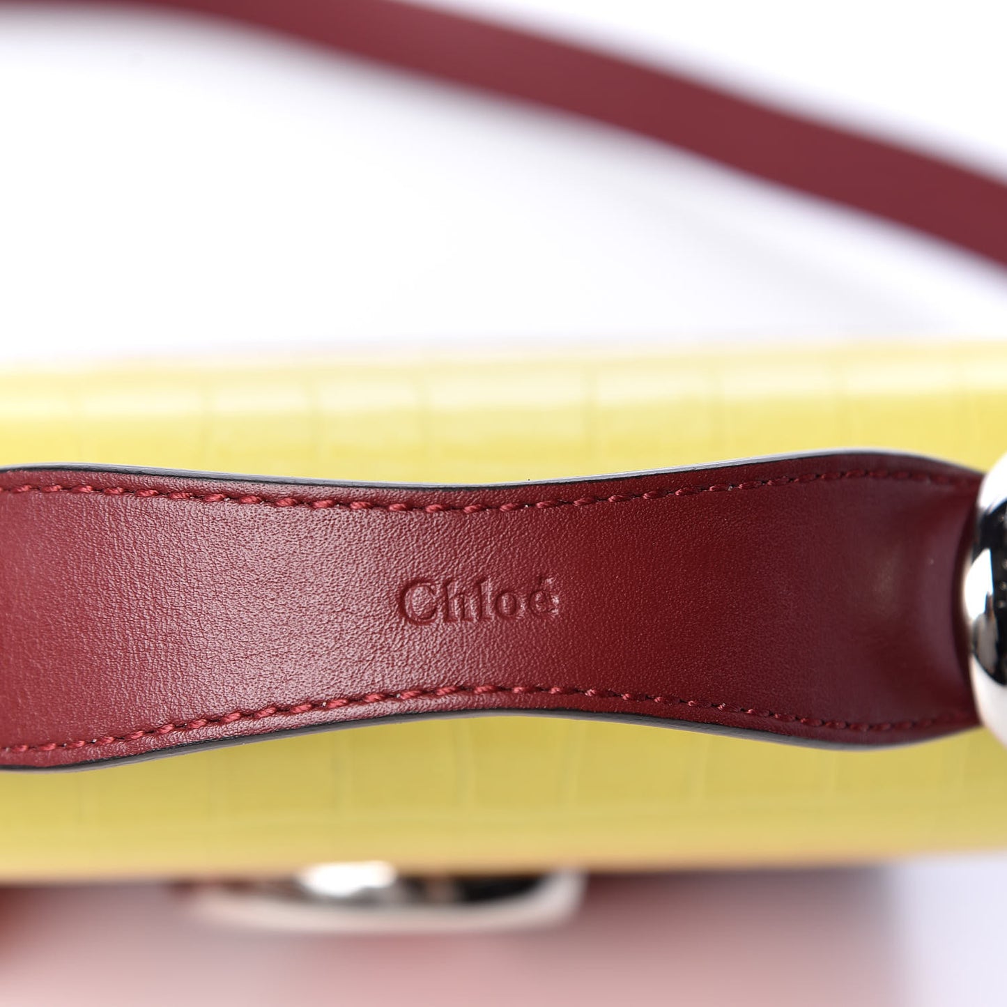 Calfskin Crocodile Embossed Mini C Double Carry Ombre Yellow