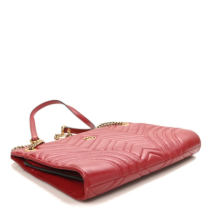 Gucci Azalea Calfskin Matelasse Heart Medium GG Marmont Slim Shoulder Bag Romantic Cerise 3 of 12