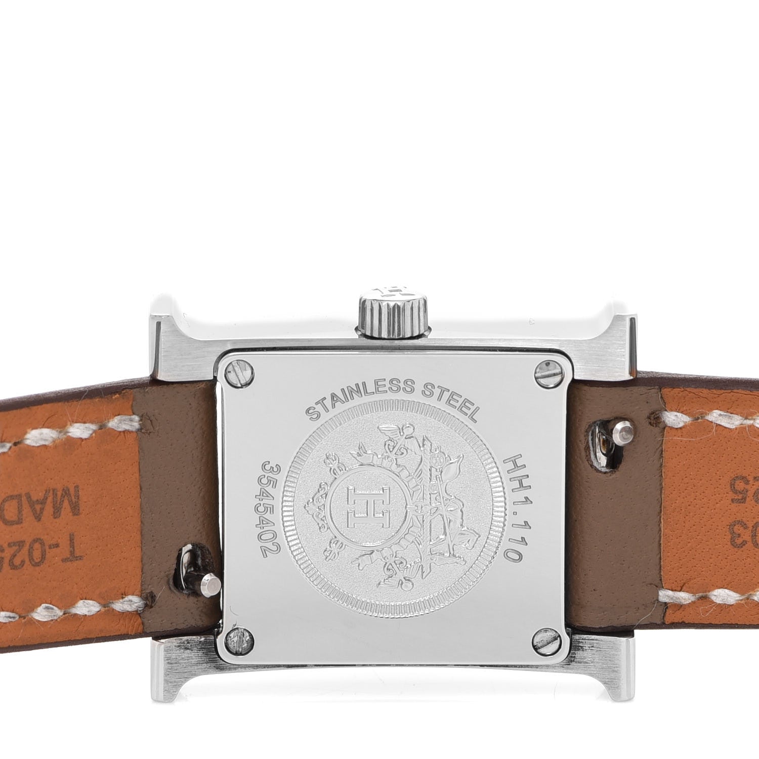 Hermes Stainless Steel Swift 17.2mm Heure H Hour Watch Etoupe 4 of 5