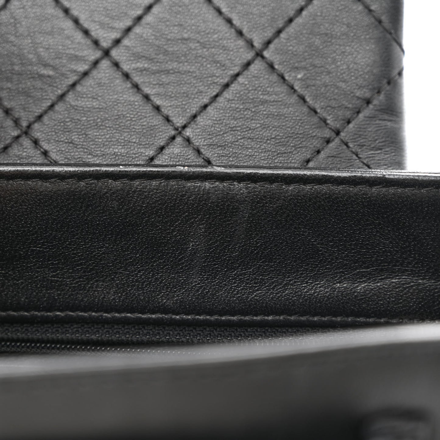 Lambskin Quilted CC Small Accordion Shopping Bag Black