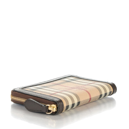 Burberry Haymarket Check Ziggy Zip Around Wallet Chocolate 4 of 8