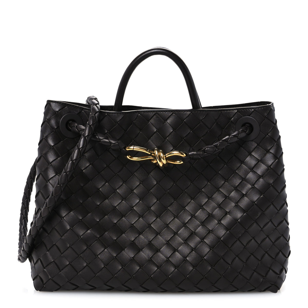 Nappa Intrecciato Medium Andiamo Shoulder Bag Fondant
