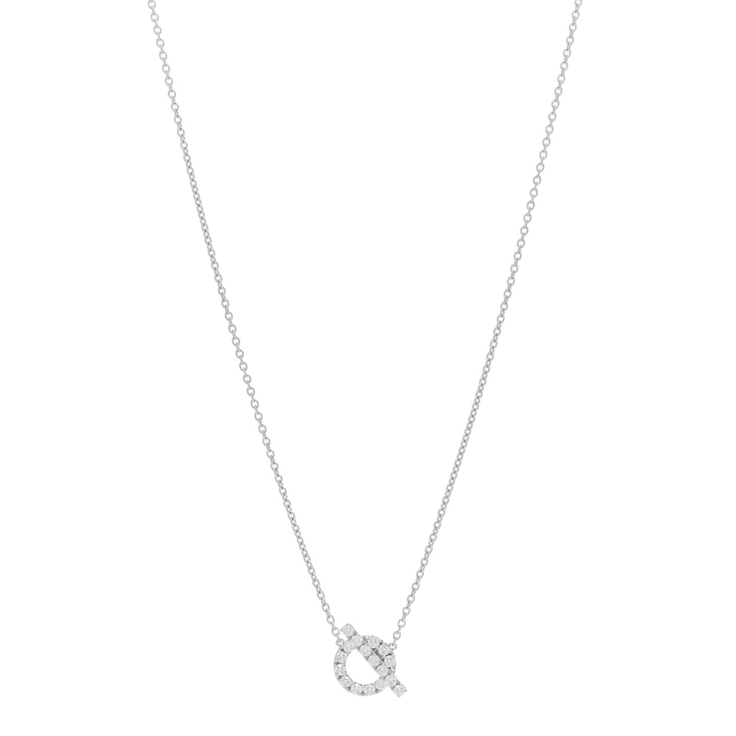 18K White Gold Diamond Finesse Pendant Necklace