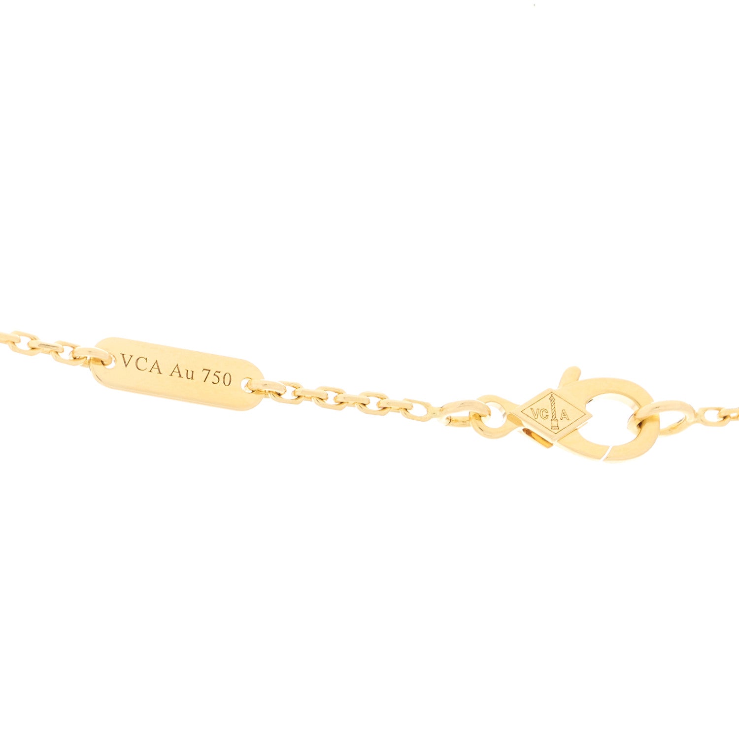 Van Cleef & Arpels 18K Yellow Gold Carnelian Vintage Alhambra Pendant Necklace 4 of 5