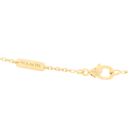Van Cleef & Arpels 18K Yellow Gold Carnelian Vintage Alhambra Pendant Necklace 4 of 5