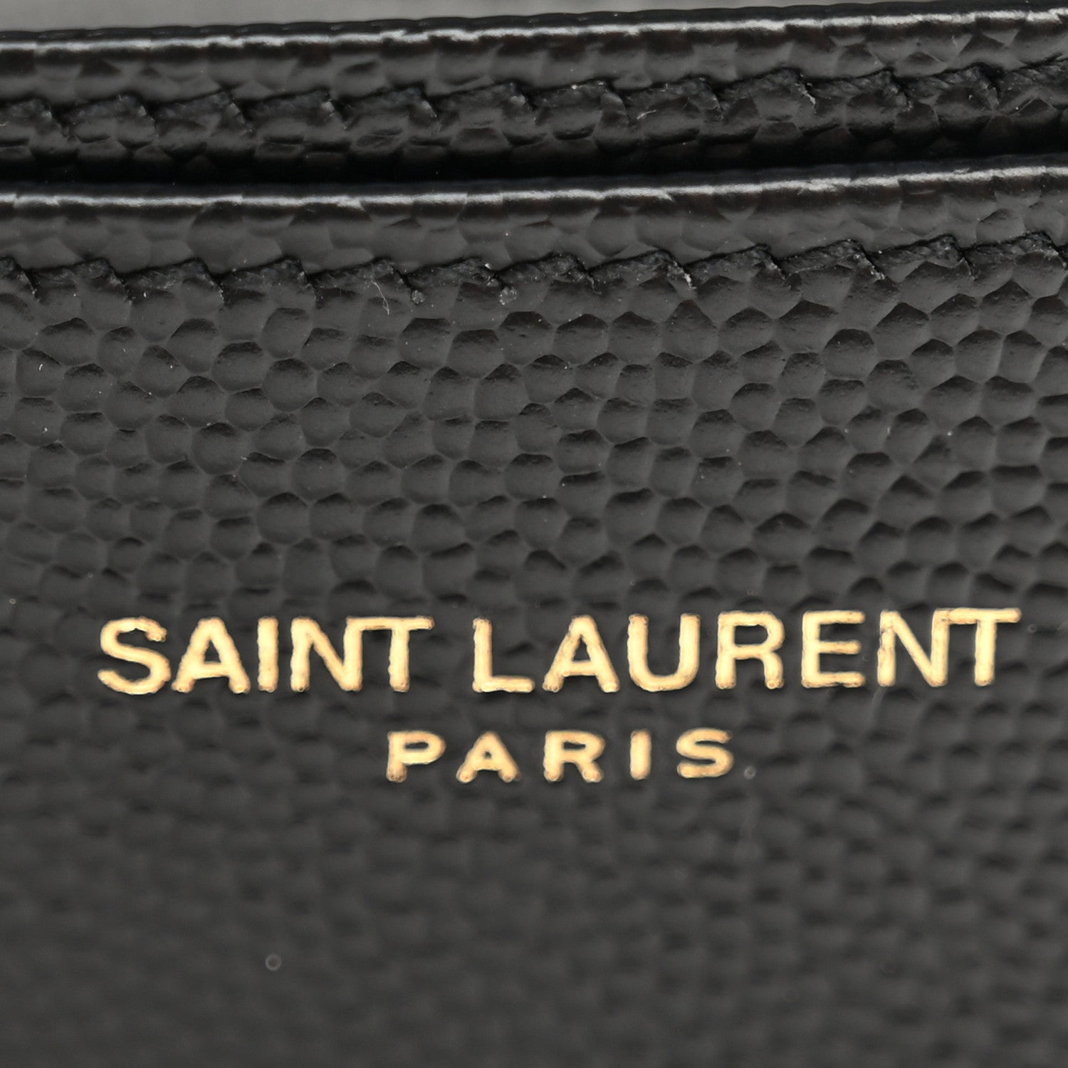 Saint Laurent Grain De Poudre Matelasse Chevron Monogram Flap Card Case Black 7 of 9
