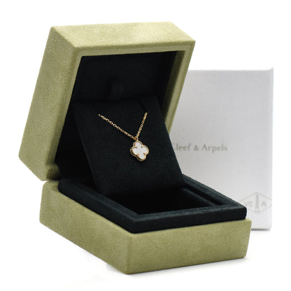 Van Cleef & Arpels 18K Yellow Gold Mother of Pearl Sweet Alhambra Pendant Necklace 5 of 5