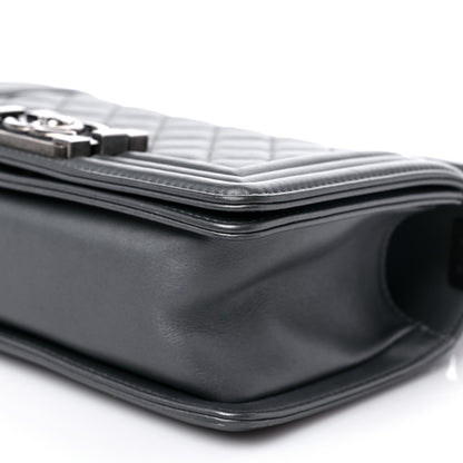 Chanel Lambskin Quilted Small Boy Flap Dark Grey 9 of 14