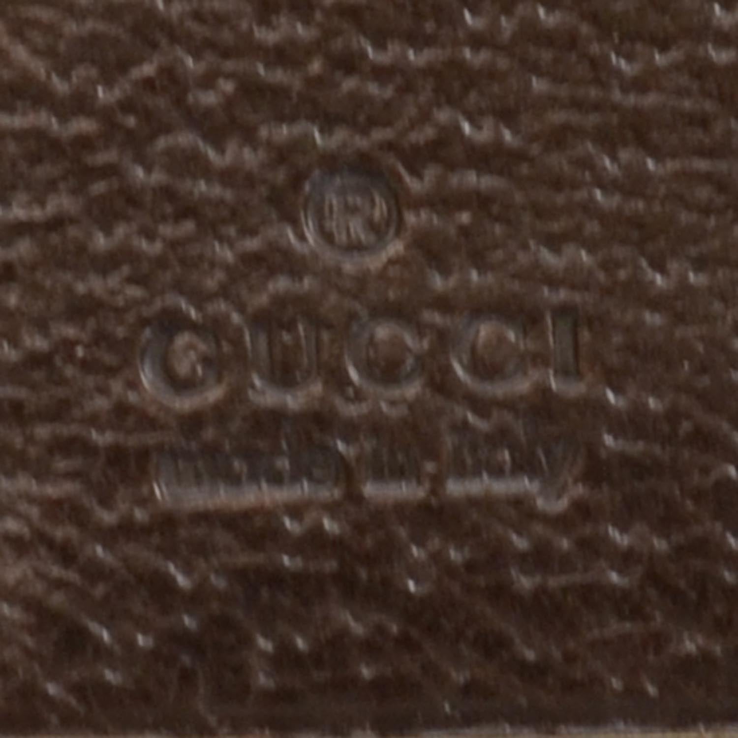 Gucci Monogram Metal Bar French Flap Wallet Beige Ebony Cocoa 6 of 9