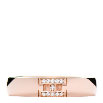 Hermes 18K Rose Gold Diamond Ever Herakles Wedding Band Ring 47 4 1 of 5