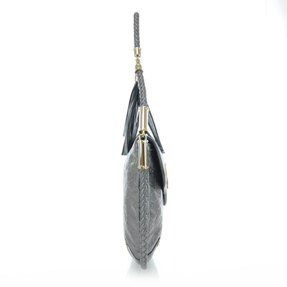Gucci Guccissima Britt Tassel Shoulder Bag Gunmetal 4 of 21