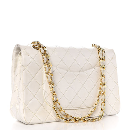Chanel Lambskin Quilted Medium Double Flap White 4 of 21