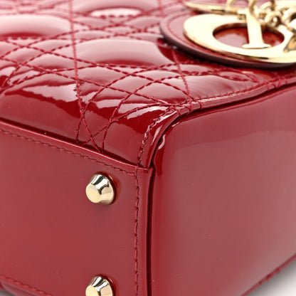 Christian Dior Patent Cannage Mini Lady Dior Red 11 of 14